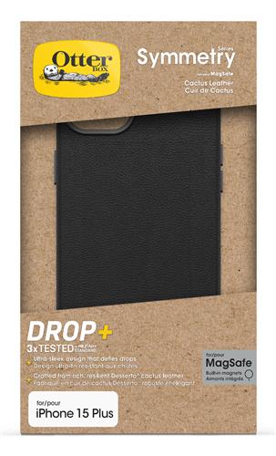 OB SYMMETRY CACTUS LEATHER Apple iPhone15 Plus Noir Ash BLK