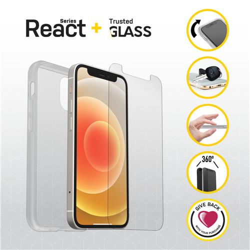 OTTERBOX REACT + TRUSTED GLASS iPhone 12 mini-clear