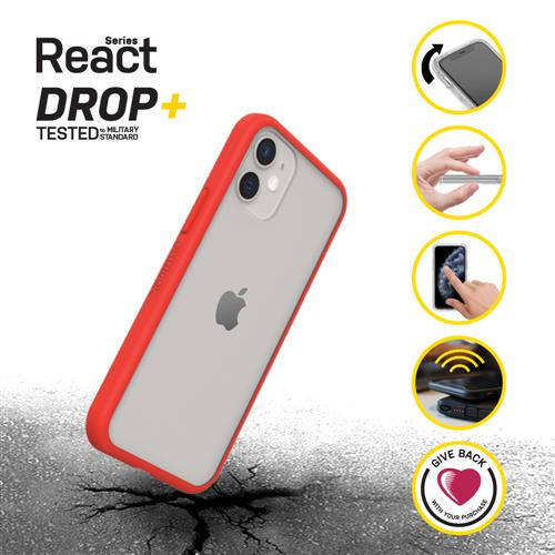 REACT IPHONE 12 MINI POWER RED- POWER RED- CLEAR/RED-PROPACK BUL