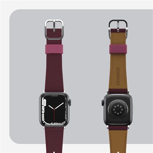 OB CACTUS LTH W BAND APPLE WTCH 10-S 40/41/42mm MaroonBells-pink