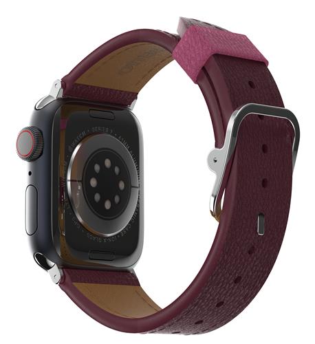 OB CACTUS LTH W BAND APPLE WTCH 10-S 40/41/42mm MaroonBells-pink