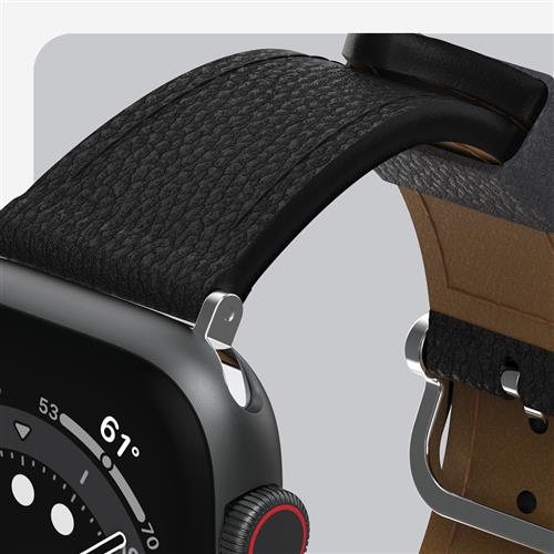 OB SYMTR APPLE WATCH BAND 10-L 44/45/46mm Noir Ash - black