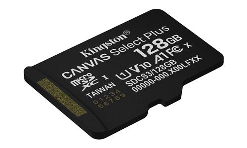128GB MICROSDXC CANVAS SELECT+ Gen3 150R A1 Single Pack w/o ADP