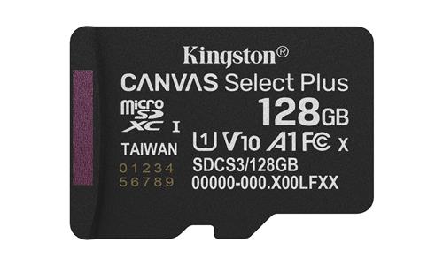 128GB MICROSDXC CANVAS SELECT+ Gen3 150R A1 Single Pack w/o ADP