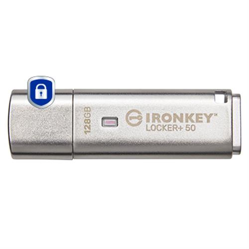 128GB USB 3.2 IRONKEY LOCKER+50 AES USB w/256bit Encryption