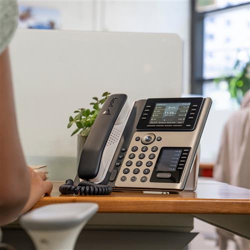 POLY Edge E400 IP Phone and PoE-enabled telefono IP Nero 8 linee IPS