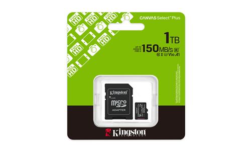 1TB MICROSDXC CANVAS SELECT+ Gen3 150MB/s A1 Card + Adapter