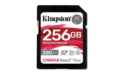 256GB SDXC CANVAS REACT PLUS U3 UHS-II 280R/150W V60 Full HD/4K