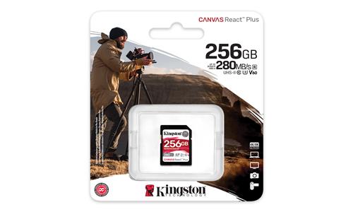 256GB SDXC CANVAS REACT PLUS U3 UHS-II 280R/150W V60 Full HD/4K