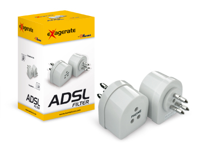 Hamlet Filtro ADSL connettore tripolare RJ11 per modem ADSL/ADSL2+