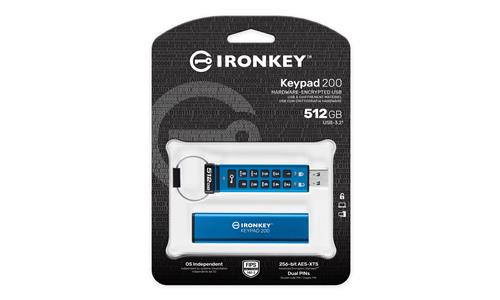 512GB IRONKEY KEYPAD200 AES-256 FIPS 140-3 LVL3 PENDINGENCRYPTED