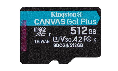 512GB MSDXC CANVAS GO PLUS 200R Gen4 A2 U3 V30 Card + Adapter