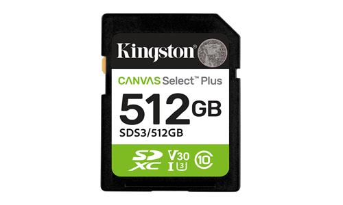 512GB SDXC CANVAS SELECT PLUS Gen3 150MB/s C10 UHS-I U3 V30