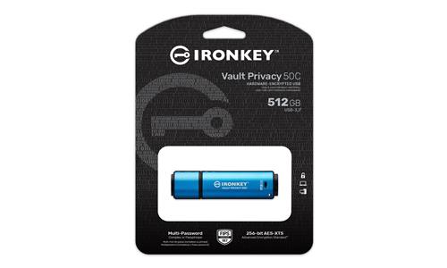 512GB USB-C IRONKEY VAULT 50C AES-256 ENCRYPTED FIPS 197