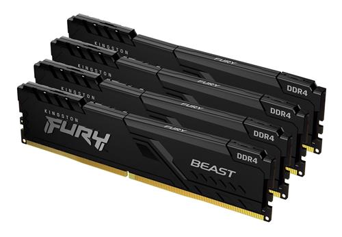 64GB DDR4-3200MHZ CL16 DIMM (Kit of 4) 1Gx8 FURY Beast Black