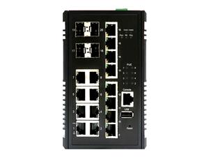 INDUSTRIAL 16PORT GIGABIT 8POE+ MANAGED SWITCH 4 SFP SLOTS