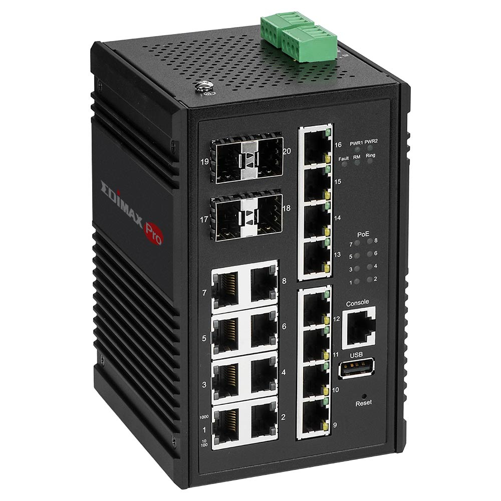 Edimax IGS-5416P switch di rete Gestito Gigabit Ethernet (10/100/1000) Supporto Power over Ethernet (PoE) Nero