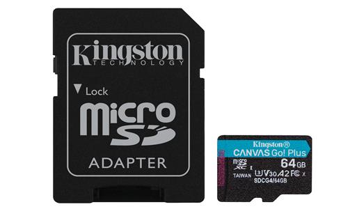 64GB MSDXC CANVAS GO PLUS 200R Gen4 A2 U3 V30 Card + Adapter