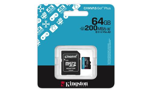 64GB MSDXC CANVAS GO PLUS 200R Gen4 A2 U3 V30 Card + Adapter