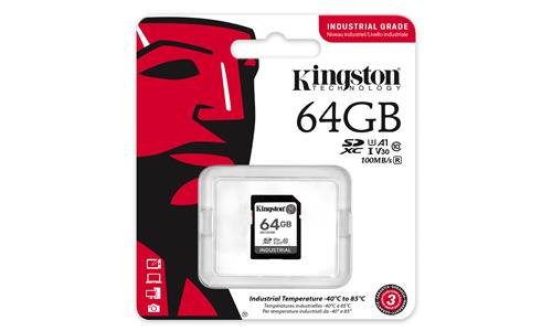 64GB SDXC INDUSTRIAL C10 -40C to 85C UHS-I U3 V30 A1 pSLC