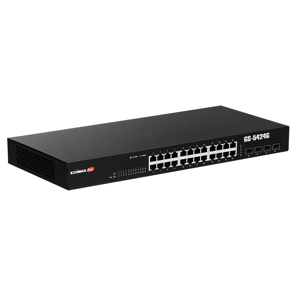 Edimax GS-5424G switch di rete Gestito Gigabit Ethernet (10/100/1000) 1U Nero