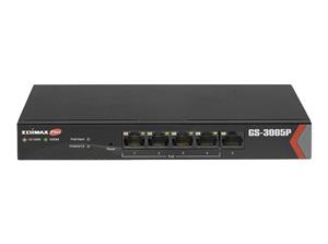 LONG RANGE 5-PORT GIGABIT WEB MANAGED SWITCH WITH 4 POE+ PORTS