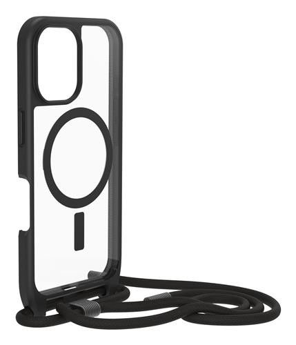 OB REACT NECKLACEMAGSAFE APPLE iPhone16 Black Cryst-clear/black