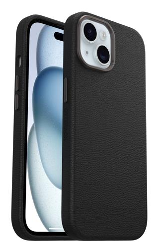 OB SYMMETRY CACTUS LEATHER Apple iPhone 15 Noir Ash - black
