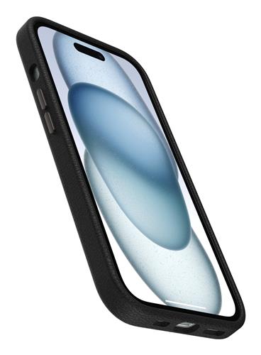 OB SYMMETRY CACTUS LEATHER Apple iPhone 15 Noir Ash - black