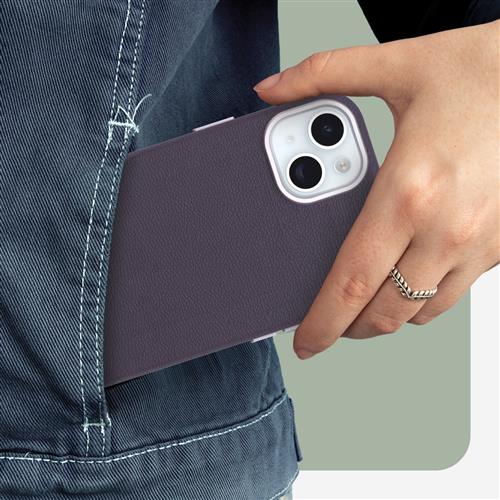 OB SYMMETRY CACTUS LEATHER Apple iPhone 15 Plus Luxe purple