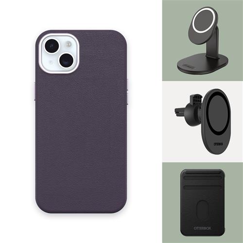 OB SYMMETRY CACTUS LEATHER Apple iPhone 15 Plus Luxe purple