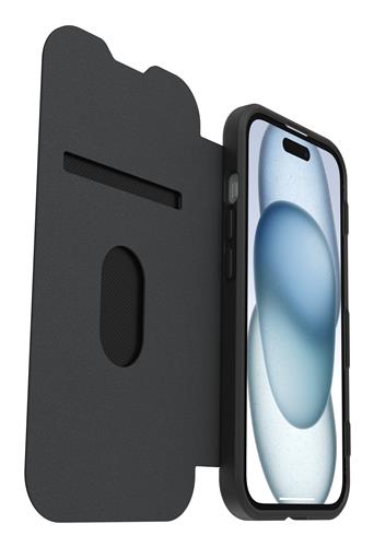 OB REACT FOLIO APPLE IPHONE 15/14/13 BLACK CRYST-CLEAR/BLACK