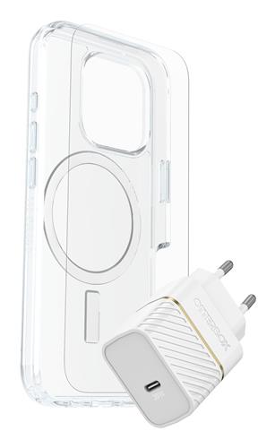 OB SYM CLEAR MAGSAFE/PREM GLASS EU USB-C WALL CHARGER 30W-WHITE