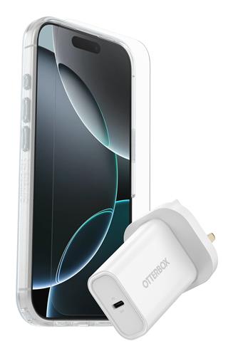 OB SYM CLEAR MAGSAFE/PREM GLASS UK USB-C WALL CHARGER 30W-WHITE