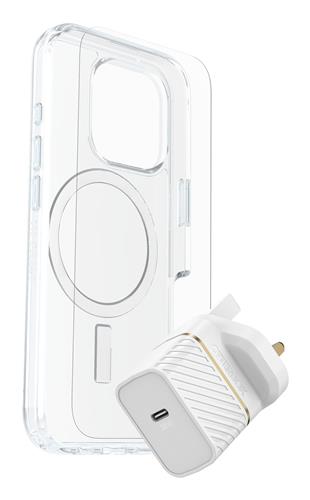 OB SYM CLEAR MAGSAFE/PREM GLASS UK USB-C WALL CHARGER 30W-WHITE