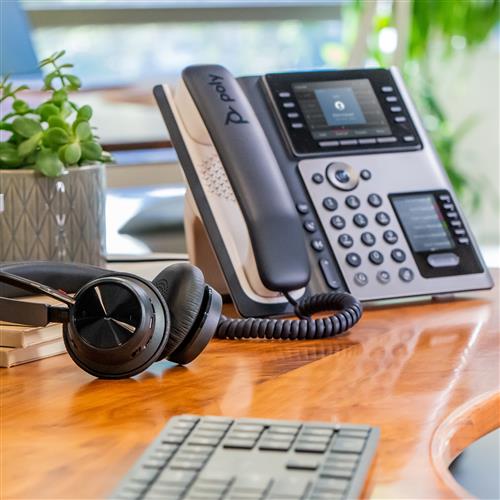 POLY Edge E450 IP Phone and PoE-enabled telefono IP Nero 8 linee IPS Wi-Fi