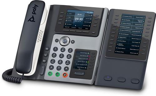 POLY Edge E450 IP Phone and PoE-enabled telefono IP Nero 8 linee IPS Wi-Fi