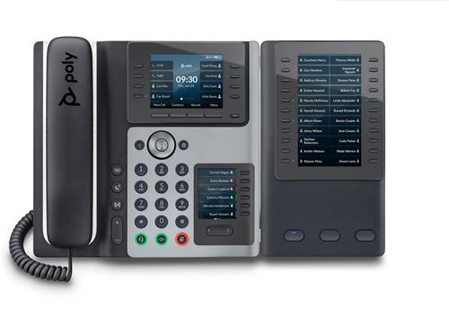 POLY Edge E450 IP Phone and PoE-enabled telefono IP Nero 8 linee IPS Wi-Fi