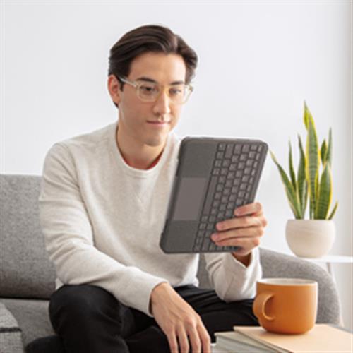 Logitech Folio Touch QWERTY Nordic Smart Connector Grigio