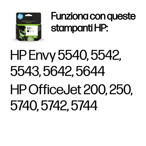 HP 62XL BLACK INK CARTRIDGE EN/RU/FR/PL/CZ/HU