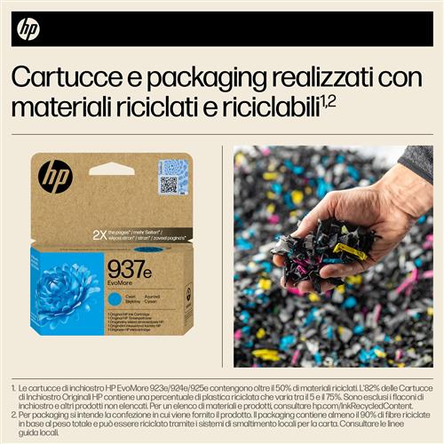 HP 937E EVOMORE CYAN EN/FR/IT/PT/ES Ink Cartridge