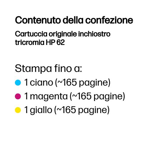 INK CARTRIDGE NO 62 C/M/Y 