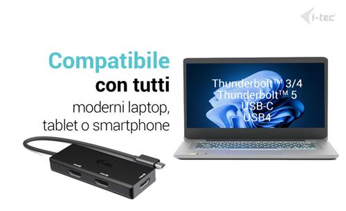 I-TEC USB-C 3X 4K HDMI ADAPTER VIDEO ADAPTER PD 100W