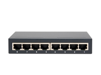 Hamlet Switch di rete a 8 porte riconoscimento automatico velocità di rete 10/100 Mbps in metallo