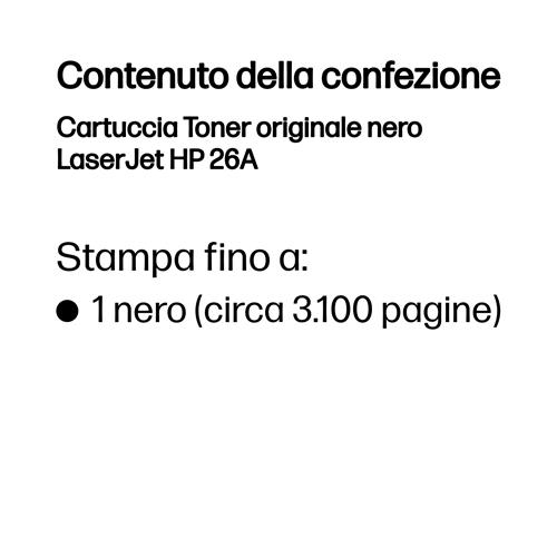 TONER CARTRIDGE 26A BLACK 