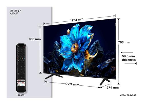 TVC LED 55 QLED GOOGLE TV 60 HZ DOLBY ATMOS ONKYOHDR 10+ TIVUSAT