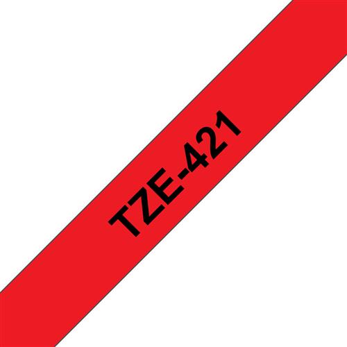 TZE-421 LAMINATED TAPE 9MM 8M BLACK ON RED