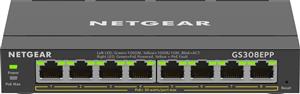 NETGEAR 8-Port Gigabit Ethernet High-Power PoE+ Plus Switch (GS308EPP) Gestito L2/L3 Gigabit Ethernet (10/100/1000) Supporto Power over Ethernet (PoE) Nero