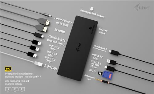 I-TEC THUNDERBOLT4 3X DISPLAY DOCKING STATION POWER DELIVERY 9