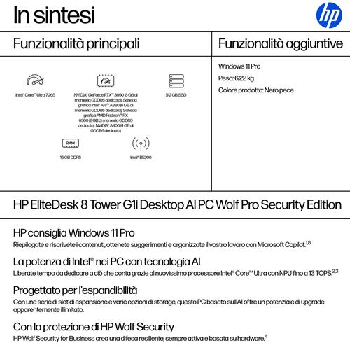 ELITEDESK 8 TW G1I U7-265 16GB 512GB SSD TWR W11P